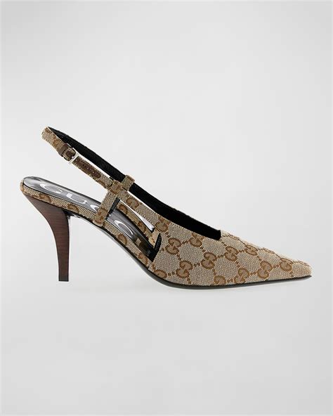 gucci canvas slingbacks|gucci slingback shoes.